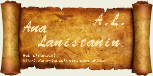 Ana Laništanin vizit kartica
